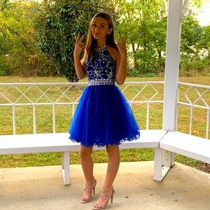 Gorgeous royal blue semi formal dress.